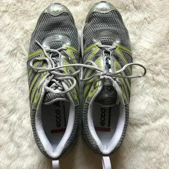 Ecco Silver/Yellow Sneakers Sz 44  EU 10-10.5 US - Picture 13 of 16